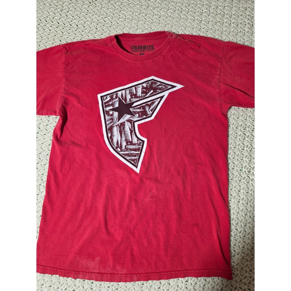 Famous Stars and Straps Graphic Tee Mens M Red Good Bullet Logo Punk Skate Shirt